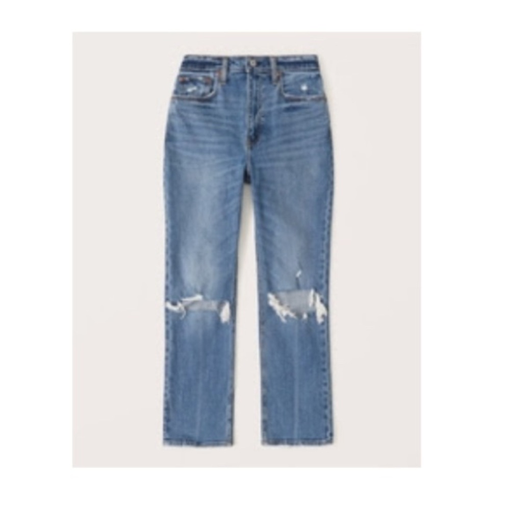 Abercrombie Curve Love Ultra High Rise Ankle Straight Jeans 30